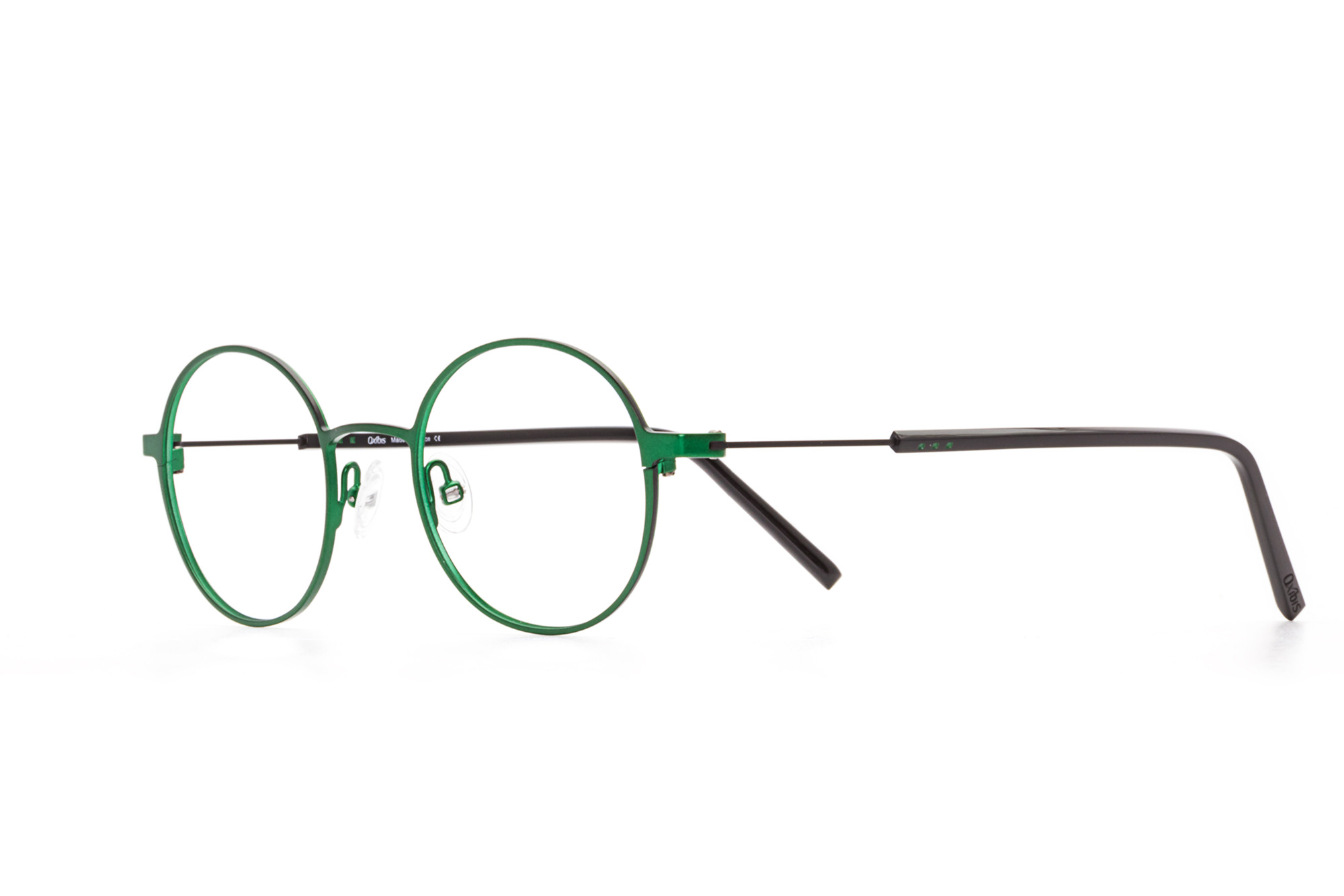 Oxibis Boost 6 BO6C5 47 küçük ekartman siyah ve yeşil renkli yuvarlak model numaralı unisex optik gözlük çerçevesi