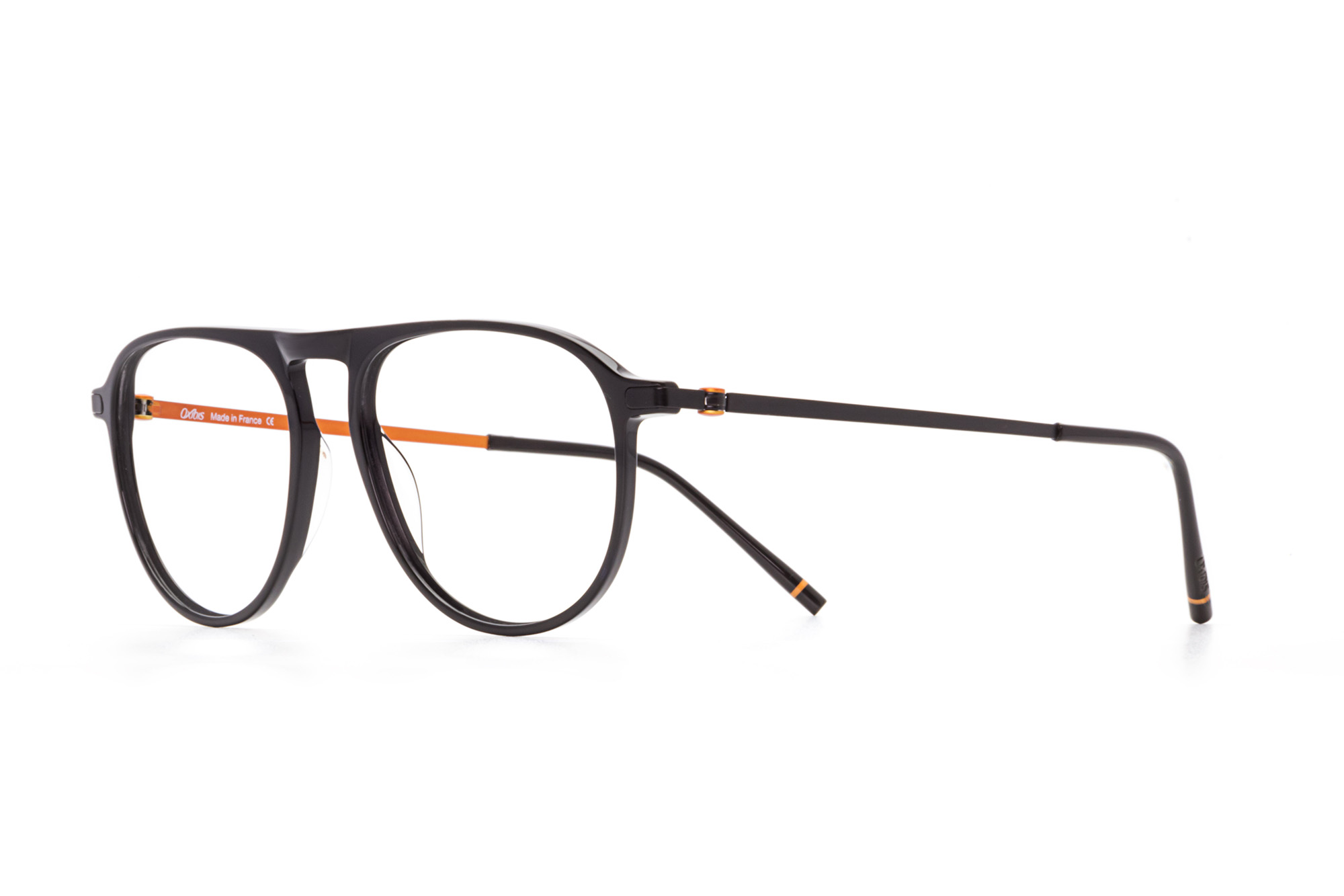 Oxibis Loop 10 LO10C1 53 orta ekartman siyah ve turuncu renkli damla model numaralı erkek optik gözlük çerçevesi