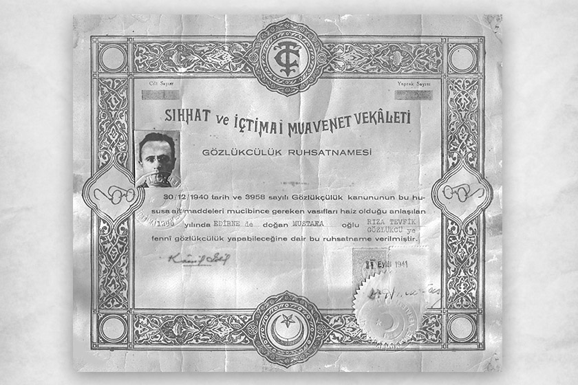 İlk Gözlükçülük Ruhsatnamelerinden Biri